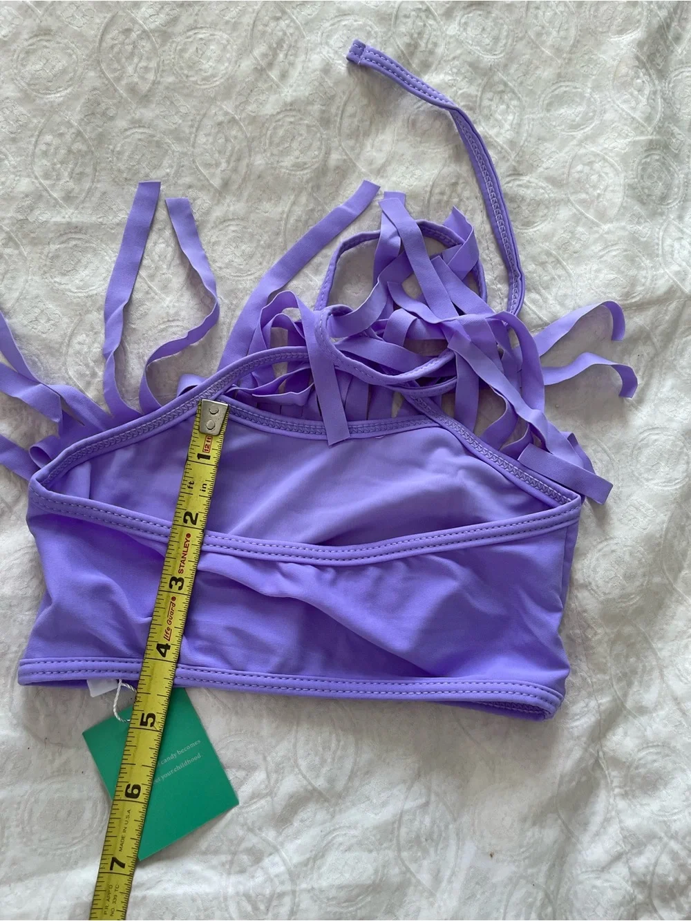 NWT: Girls Purple Fringe Swim Top
